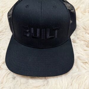 BUILT Black Trucker Cap with Embroidered Logo